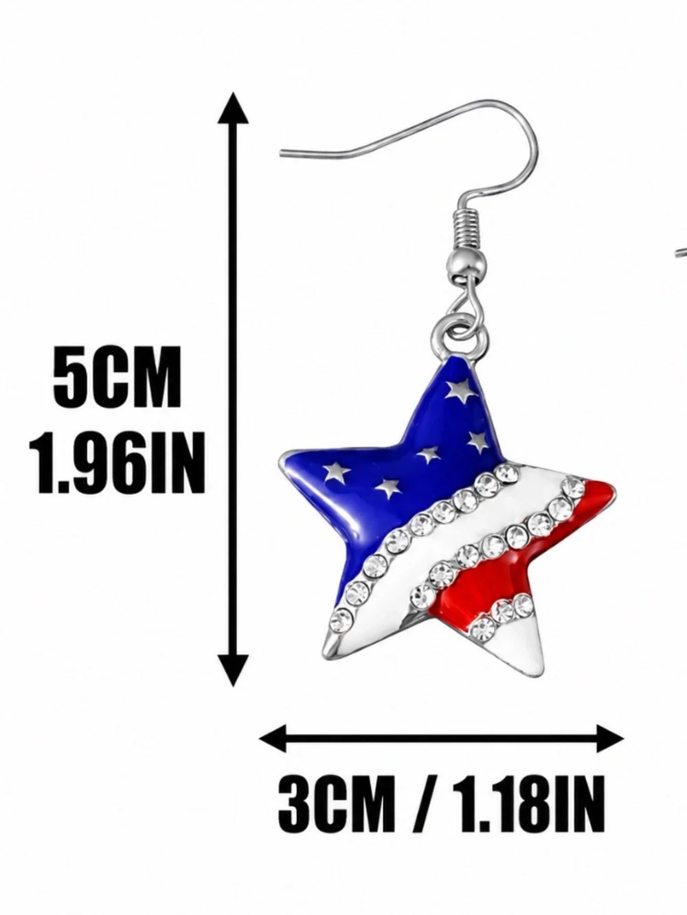 New Patriotic USA Flag Star Earrings Rhinestones Dangle 4th of July
C3 - Picture 4 of 5
